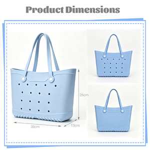 Bolso Tote de EVA de Color Sólido Versátil DIY, Abierto, Portátil, Ligero, Regalo para Animadoras, Bolso de Hombro Grande para Fin de Semana, 15 Pulgadas - Product Image 5