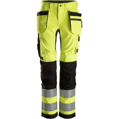 Slim Cargo Hiking Pants Reflective Safety Work Trousers Workwear Stretch Warning Pants Cordura