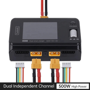 Chargeur-déchargeur intelligent double canal DC ToolkitRC M6D 500W 15A MINI pour batteries LiPo 1-6S pour drones de course FPV et pièces RC - Product Image 6