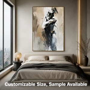 Cuadro Original Hecho a Mano sobre Lienzo, Arte Abstracto Texturizado Moderno para Decoración de Pared, Figura Femenina, Pareja Sexy, Pintura de Mujer - Product Image 1