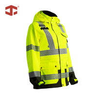 Veste de sécurité imperméable haute visibilité classe 2 pour femmes JIADE, vêtements de travail réfléchissants avec capuche pour les ouvriers du bâtiment