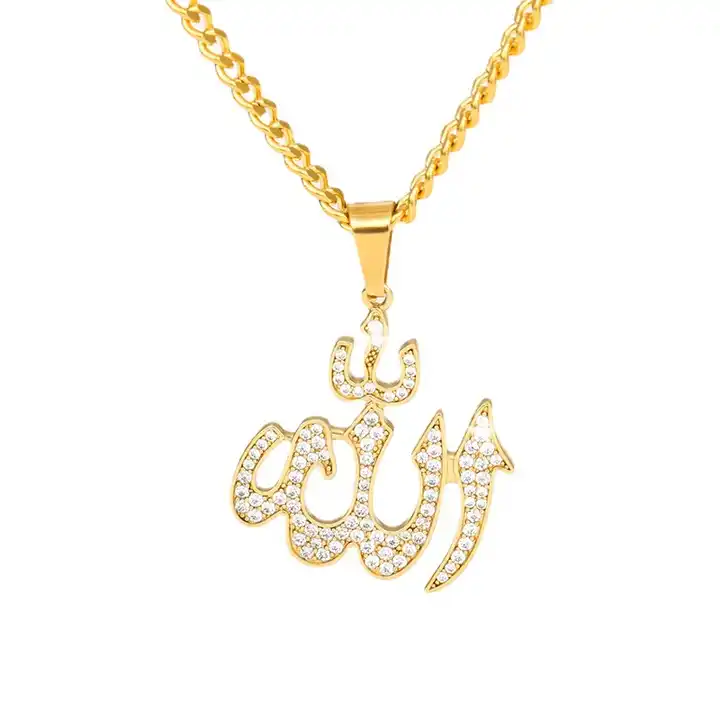 Gold Micro Allah Necklace (Fully Iced) - IF & Co.