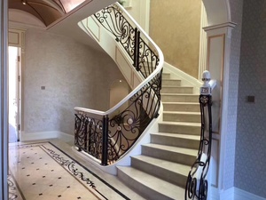 Nhà Máy Bán Cao Cấp Trong Nhà Trang Trí Cầu Thang Thép Lan Can Cầu Thang Wrought Sắt Lan Can Sắt Cầu Thang Lan Can Thiết Kế - Product Image 4