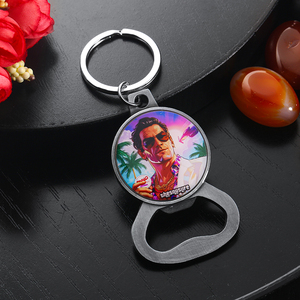 Của riêng bạn cá nhân mở chai kim loại mùa hè Bar bia mở cổ bạc 3D nhựa <span class=keywords><strong>Epoxy</strong></span> Sao ảnh mở chai Keyring - Product Image 3