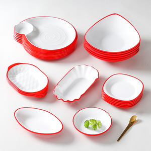 Vajilla de Melamina, Platos de Forma Irregular, Color Sólido, para Uso en Hoteles y Fiestas - Product Image 1