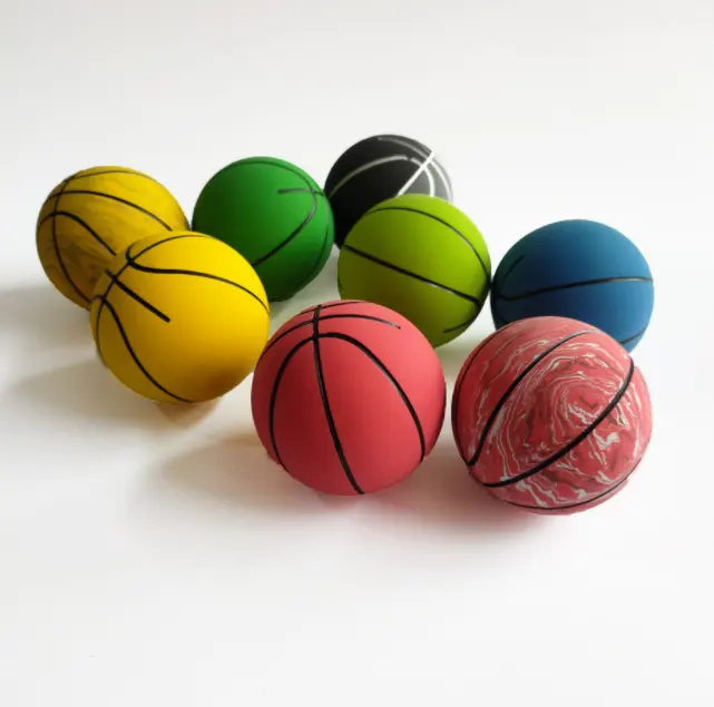 Natural hollow rubber bouncing balls basketball toys customized logo printed squash balls toys