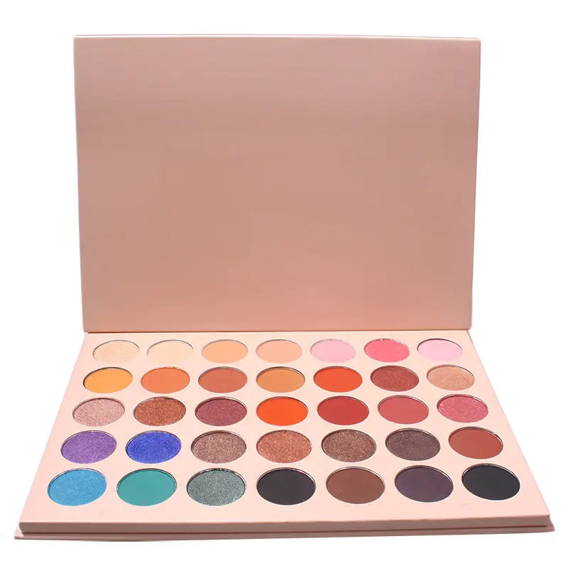 ตัวอย่างฟรีขายส่งฉลากส่วนตัวกระดาษแข็งแต่งหน้า35สีอายแชโดว์ Palette