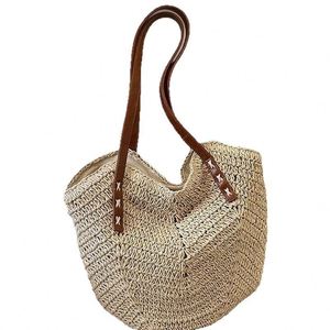 Latest Fashion Summer Holiday Woven Straw Beach <b>Bags</b> <b>Boho</b> Knit Single Shoulder Tote <b>Bag</b> for Women - Product Image 5