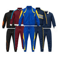Ensemble de survêtement de football TF623 pour homme, couleur unie, avec veste zippée et pantalon long, idéal pour les cours de football et les commandes d'équipes