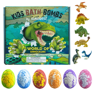 Bombes <span class=keywords><strong>de</strong></span> <span class=keywords><strong>bain</strong></span> hydratantes pour enfants avec jouets surprise, ingrédients 100% naturels, forme d'œuf <span class=keywords><strong>de</strong></span> dinosaure, parfum floral naturel, boîte cadeau - Product Image 1