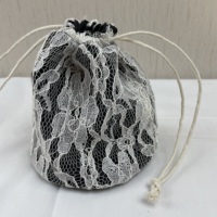 Sacs en coton en dentelle avec cordon de serrage, sacs-cadeaux, sac à bijoux avec lacets personnalisés