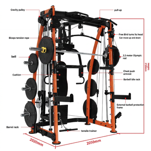 Estación Multifuncional Todo en Uno, Máquina Smith con Cable Cruzado <span class=keywords><strong>para</strong></span> Entrenamiento en Casa - Product Image 3