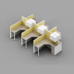 Poste de travail modulaire de bureau, bureau en forme de U à 120 degrés, poste de travail pour 2, 4 ou 6 personnes, mobilier de bureau - Product Image 5