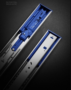 Yeni 45mm <span class=keywords><strong>2</strong></span>-in-1 tam uzatma rulman teleskopik yumuşak kapanış itme açık kanal slayt ev mobilya ofis çekmeceler - Product Image 4