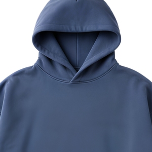 Sudadera con capucha gruesa de algodón peinado 100% French Terry, estilo pullover, oversize con hombros caídos y bolsillo canguro para hombre - Product Image 4