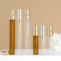 Mini Botella de Muestra de Perfume de 2ml 3ml 5ml 10ml con Tapa de Rosca, Botella de Prueba con Atomizador, Cilindro Elegante Transparente Ámbar