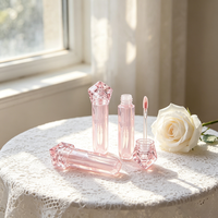 En stock – Tube de brillant à lèvres transparent rose unique de 4 ml, tube de gloss, contenant de maquillage mignon pour rouge à lèvres, tube vide pour huile à lèvres
