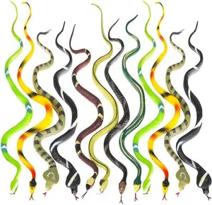 Giocattoli realistici del serpente di gomma della foresta pluviale 14 pollici di scale lunghe-bomboniere per rettili Prank Prop Idea regalo per ragazzi e ragazze