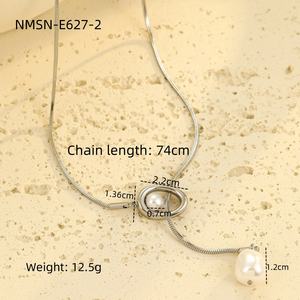 NIMAIステンレススチールパールペンダントロングネックレス女性防水ファインジュエリータッセルラグジュアリーセーターチェーンチャームネックレスギフト - Product Image 6