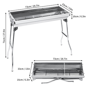 Parrilla de Carbón Giratoria <span class=keywords><strong>Profesional</strong></span> Moderna de Lujo - Parrilla Portátil Ecológica de Acero Inoxidable Resistente para Acampar al Aire Libre y Pescar - Product Image 4