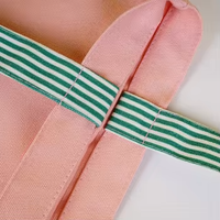Sac fourre-tout en toile de coton de 12 oz de haute qualité, personnalisable en taille, rayé vert et blanc, avec bandoulière, doux, respirant et recyclable