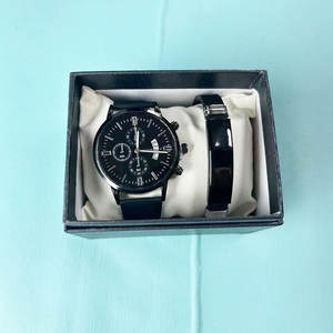 Nouvelle montre à <span class=keywords><strong>bracelet</strong></span> pour homme à trois aiguilles factices, tendance, décontractée, montre à quartz pour affaires, ensemble de montres à <span class=keywords><strong>bracelet</strong></span> - Product Image 4