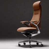 Chaise de bureau de direction moderne ergonomique réglable en hauteur avec finition en cuir de vachette première couche importée