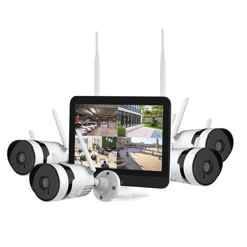 Система видеонаблюдения Jianvision для домашней безопасности с 4 камерами, беспроводная с ЖК-дисплеем DVR
