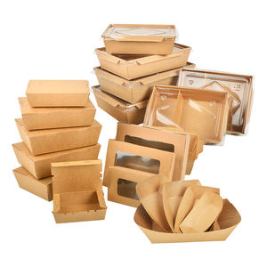 กล่องอาหารกลางวันแบบแบ่งช่องสำหรับใส่อาหารกล่องใส่อาหารกล่องกระดาษเบนโตะแบบใช้แล้วทิ้งขนาด2 3 4 5ช่องสำหรับห่ออาหารจานด่วน - Product Image 2