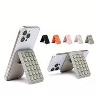 Support de téléphone de bureau avec porte-cartes, support magnétique portable en silicone à ventouse pour téléphone