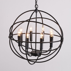 Moderno <span class=keywords><strong>Lampadario</strong></span> Industriale 6 Lampada A Sospensione Apparecchio Palla Rotonda Luce Del Pendente Della <span class=keywords><strong>Gabbia</strong></span> - Product Image 5