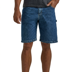 Shorts de Mezclilla para Hombre, Lavado Medio, Cintura Media, Pierna Recta, Casuales, de Verano, Algodón Transpirable, con Bolsillos - Product Image 1
