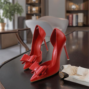 Femme Logo personnalisé bureau chaussures à talons aiguilles concepteur nœud papillon bout pointu talons aiguilles talons personnalisés pompes femmes 2024 - Product Image 6