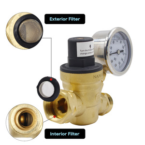 Régulateur de pression d'eau réglable en laiton RV sans plomb réducteur de pression de remorque de voyage pièces de RV essentielles - Product Image 2