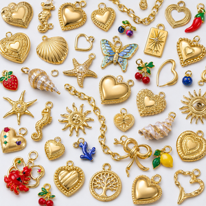 Tendance de la mode : Accessoires en acier inoxydable plaqué or 18 carats, pendentifs et breloques faits à la main, vente en gros, bijoux de mode - Product Image 1
