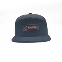 Casquettes de sport pour hommes Vintage Bulk Custom 7 Panel Silicone Patch Logo Découpe Laser Trou Noir Bord Plat