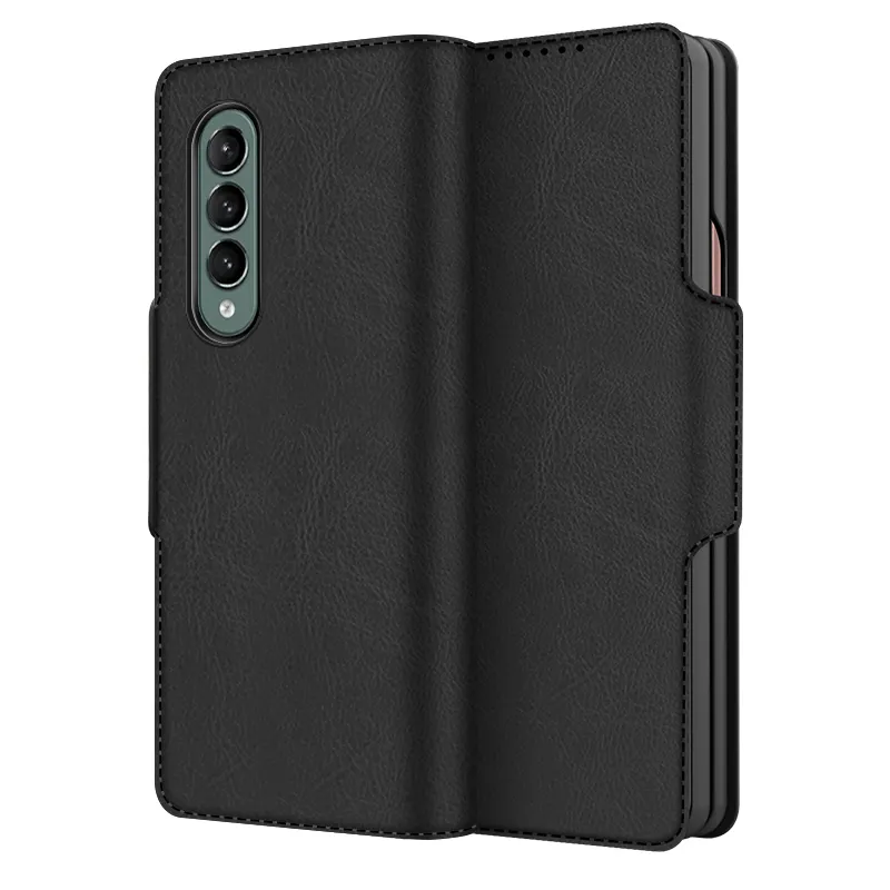 Étui en cuir PU à fente magnétique de luxe pour Samsung Galaxy Z Fold 3 5G étui de téléphone portable housse de protection arrière tout compris