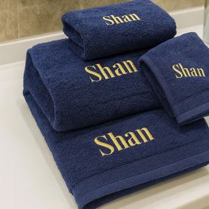 Ensemble de serviettes de bain, de main et de visage ultra douces, qualité hôtelière, 600 GSM, brodées, vente <span class=keywords><strong>en</strong></span> gros - Product Image 1