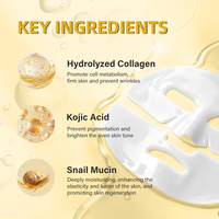 Masque Hydrogel KOEC à la Bave d'Escargot, Collagène et Acide Kojique – Éclat, Hydratation, Nutrition, Revitalisation, Lifting et Éclaircissement – Format Voyage