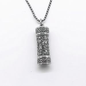 Pendentif en acier inoxydable style punk hip-hop en forme de flacon de parfum, collier pendentif rétro ouvrable en acier titane, bijoux pour hommes - Product Image 1