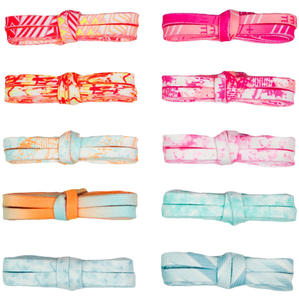 WEGOODZF tali sepatu cetakan pewarna dasi warna kustom tali sepatu poliester datar multiwarna untuk sepatu kets dan sepatu kasual - Product Image 6