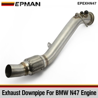EPMAN Downpipe d'échappement turbo en acier inoxydable pour BMW Série 3 E92 E93 320d Moteur N47 EPEXHN47 Compatible avec système d'échappement Catback