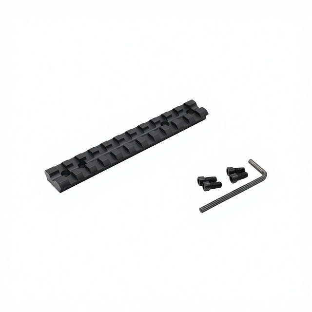 Tactical Bracket 11-Slot Guide Rail Four-Hole 20mm Aluminum Alloy 118mm Long Aiming Mirror Base Adapter for Simulated Shooting