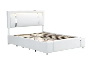 Cama estofada com gaveta com ripas de cama com tiras USB com luzes, personalizável, vendas diretas da fábrica