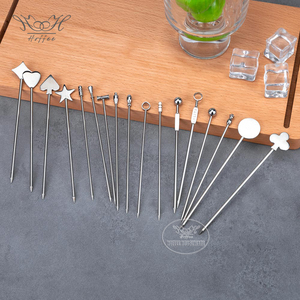 Personalizzato modello 3D in acciaio inox 18/8 strumenti da <span class=keywords><strong>Bar</strong></span> picconi Martini Olive spiedino bevanda bastoncini di frutta 304 - Product Image 3