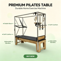 Lit de Pilates Cadillac MJD M201A en bois de caoutchouc/érable pour usage domestique et commercial, entraînement de yoga, fitness, musculation
