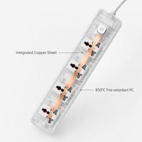 Regleta de 4 tomas de 10A con interruptores independientes, IP44, industrial, ABS/PP, ignífuga, con orificios grandes personalizados, enchufe de extensión universal