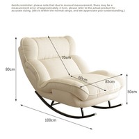 Fauteuil à bascule moderne rembourré, dossier haut, confortable, pour chambre et salon