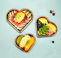 Hartvormige Wegwerp Sushi Doos Met Deksels Halen Sushi Dienblad Fruit Cake Dessert Drager Container Goud