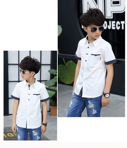 Vente en gros de vêtements pour enfants, nouveaux modèles, ensembles de vêtements pour enfants, t-shirts blancs unis et jeans en denim - Product Image 3